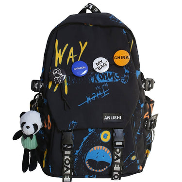 mochilas instituto chicas negro